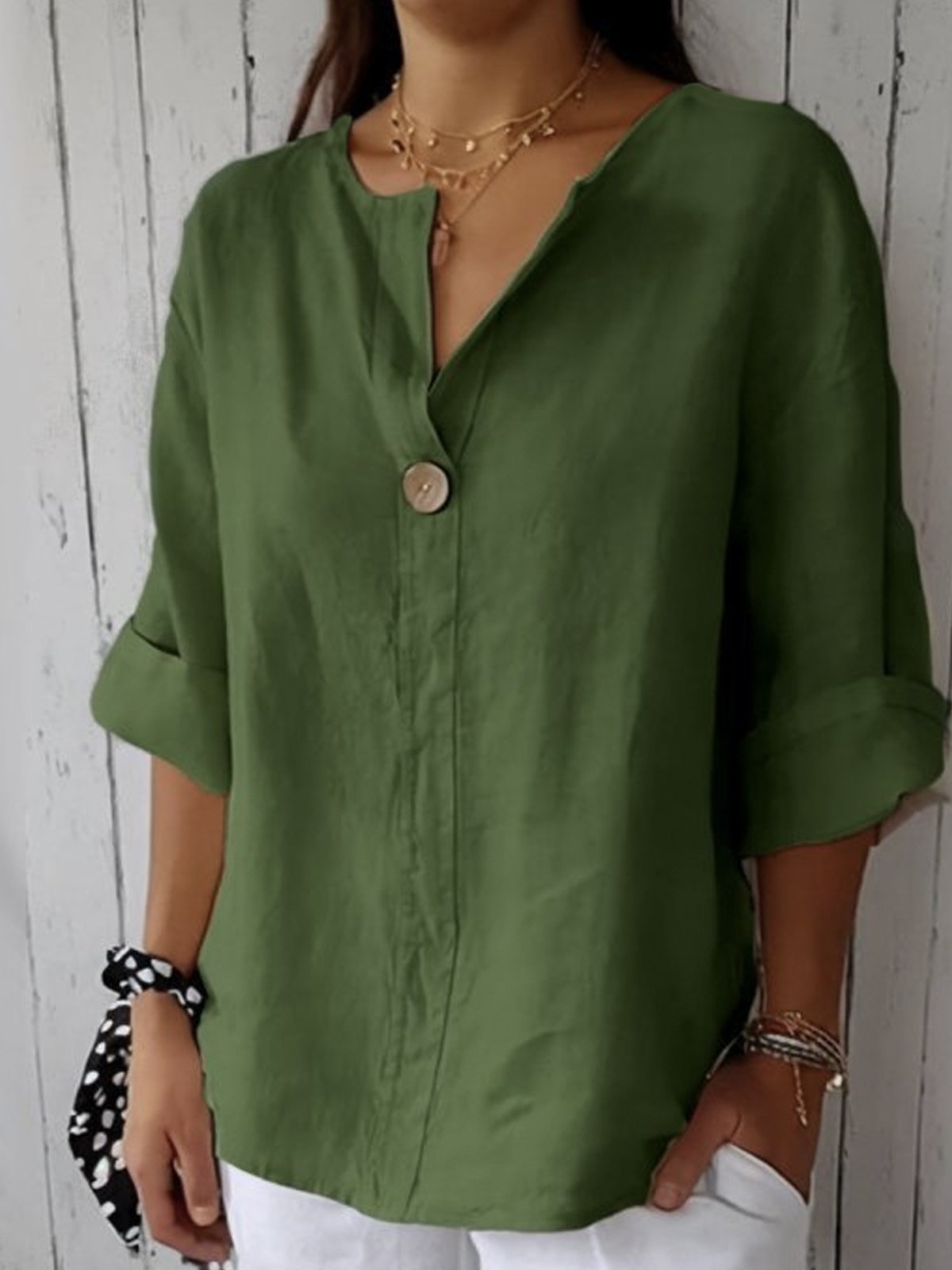 Jessa - Blouse décontractée à col en V