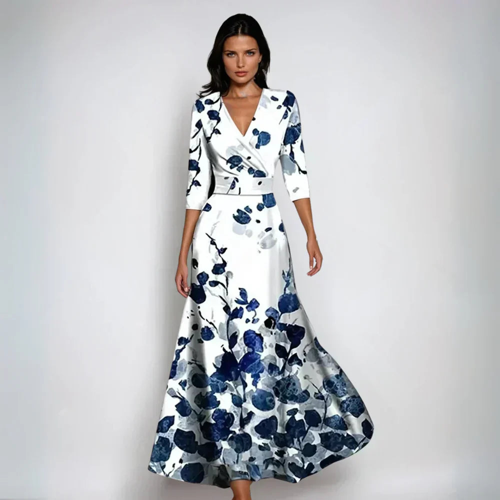 Emily | Robe à Noeud Fleuri Élégante