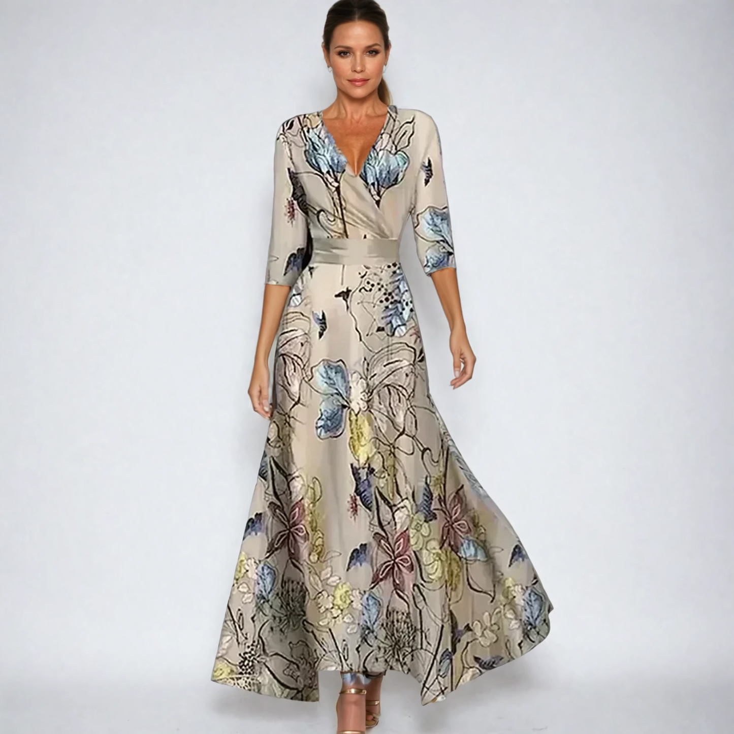 Emily | Robe à Noeud Fleuri Élégante