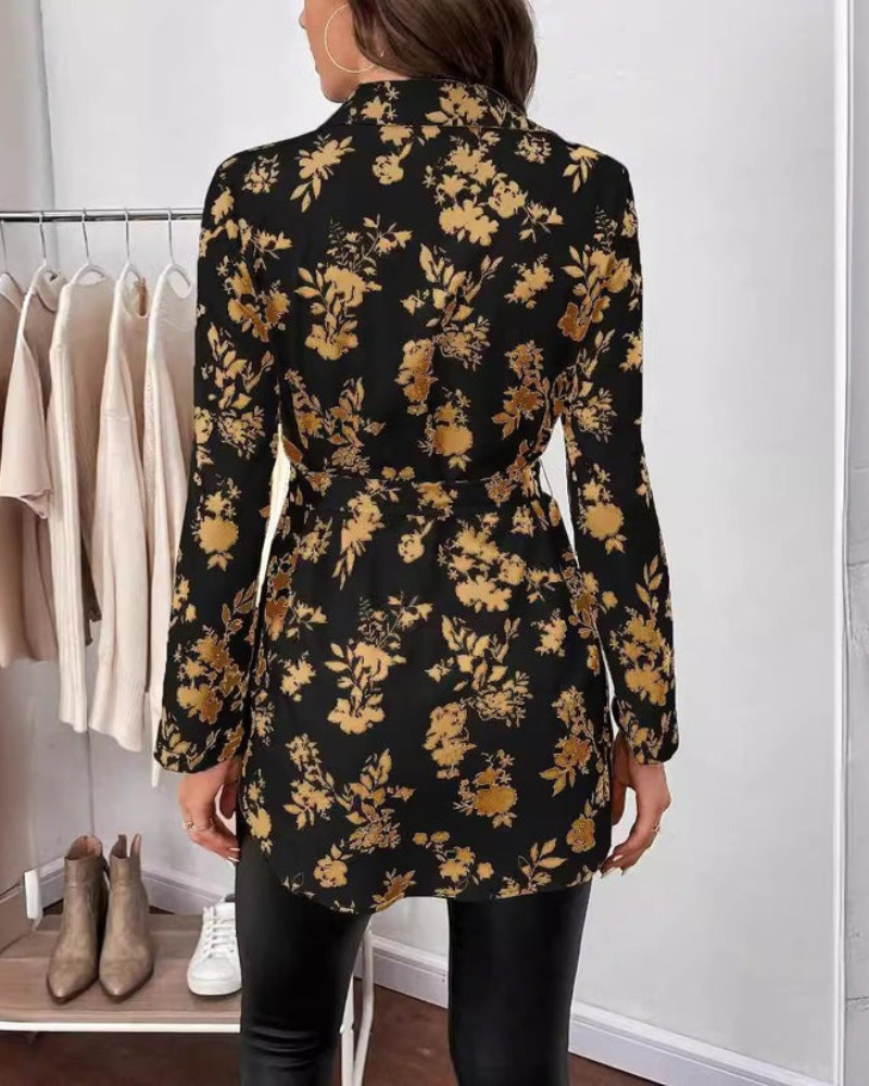 Adri | Chemisier Fleur Chic Pour Femme | Longue