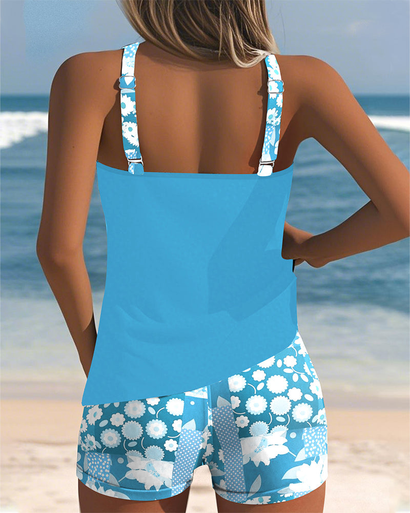 SABRINA | Costume da Bagno Due Pezzi con Vestibilità Comoda e Stile Floreale da Spiaggia