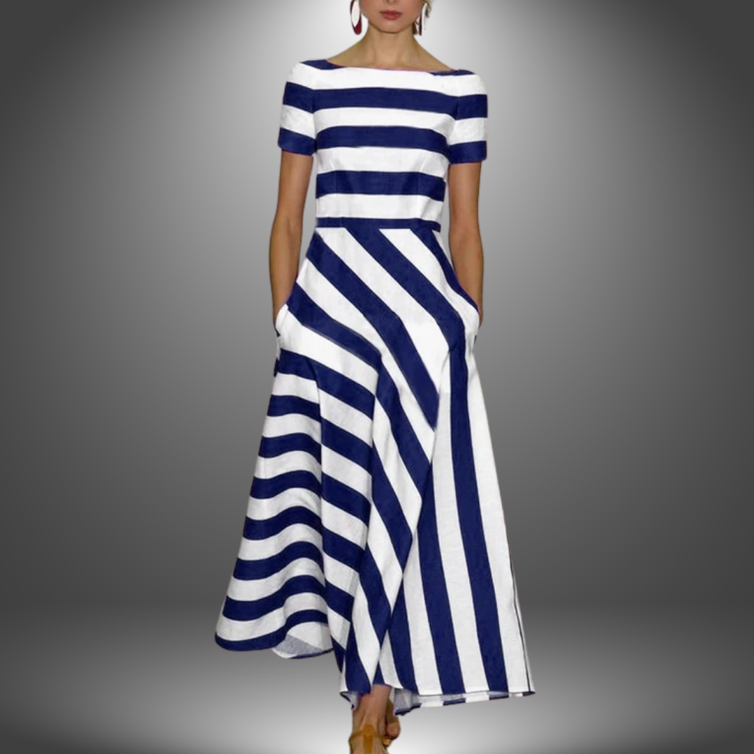 Natalia | Robe longue à rayures faite main