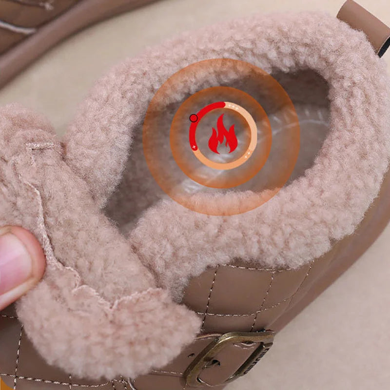 🔥 Promotion -60% Pantoufles d'hiver en cuir pour femme