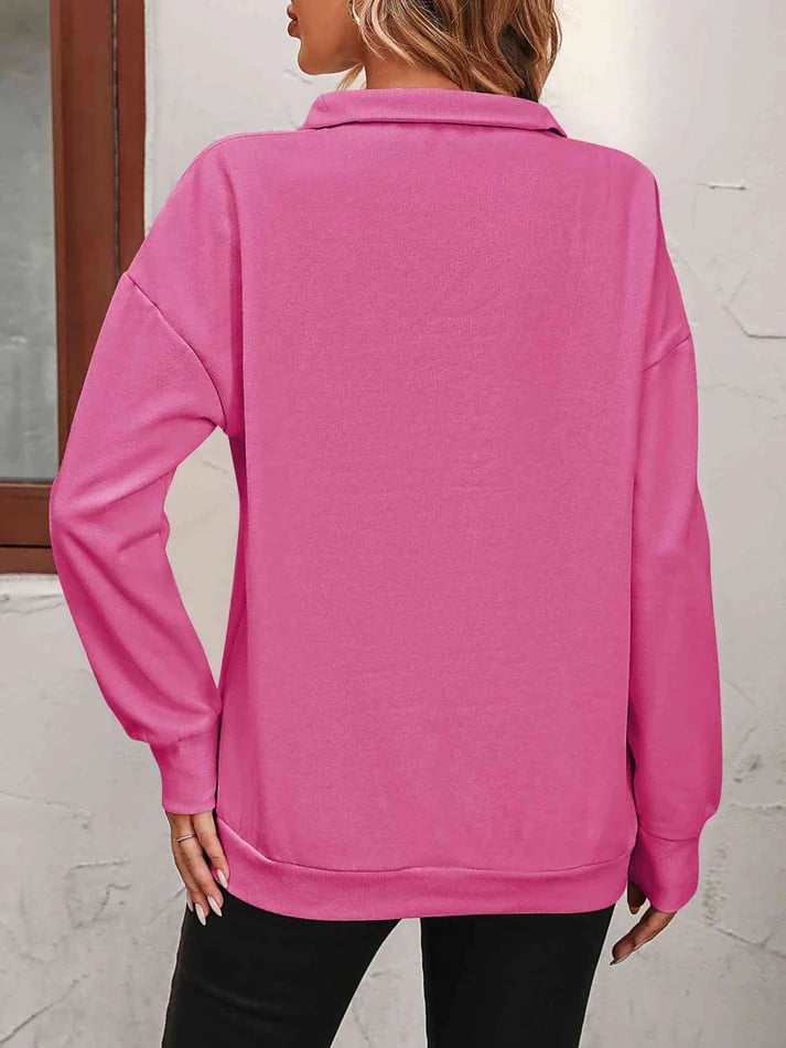 Sweat-shirt à Fermeture Éclair avec Épaules Tombantes