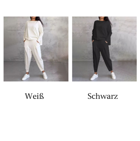 Ensemble 2 pièces à manches longues avec col rond et pantalon