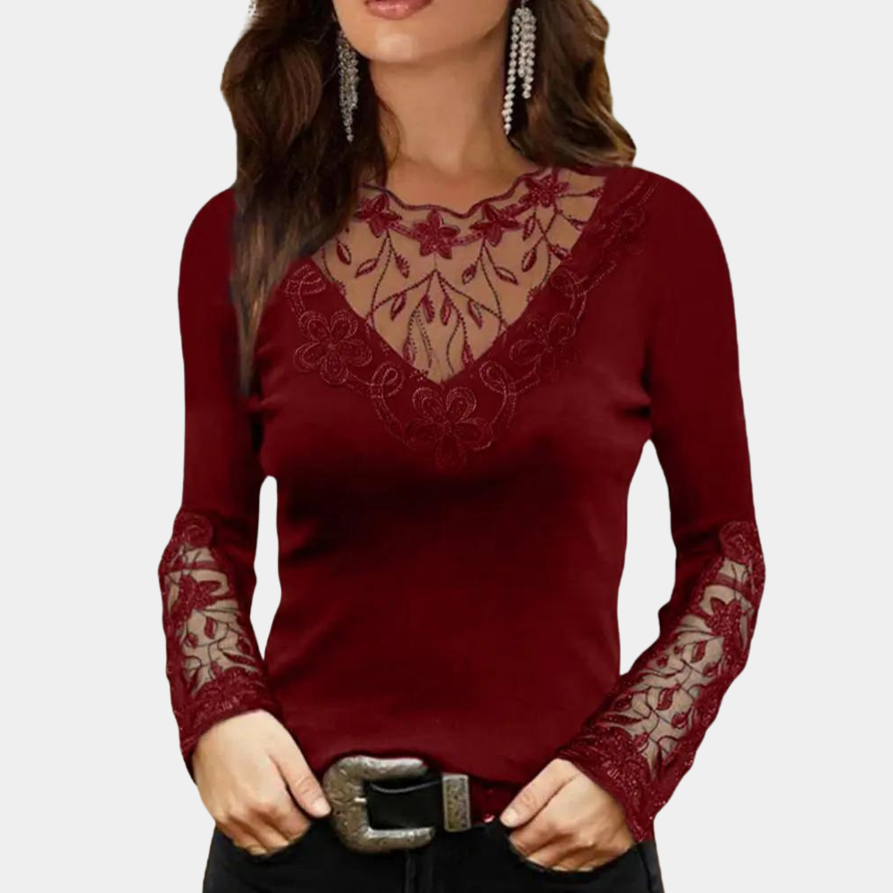 Akira | Élégante Blouse en Dentelle de Luxe pour Femme
