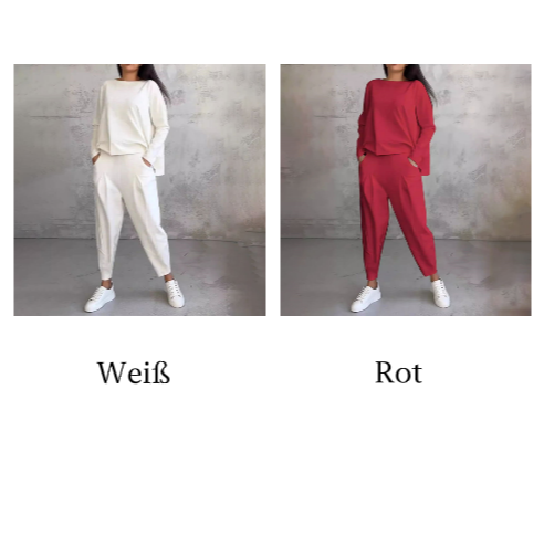 Ensemble 2 pièces à manches longues avec col rond et pantalon