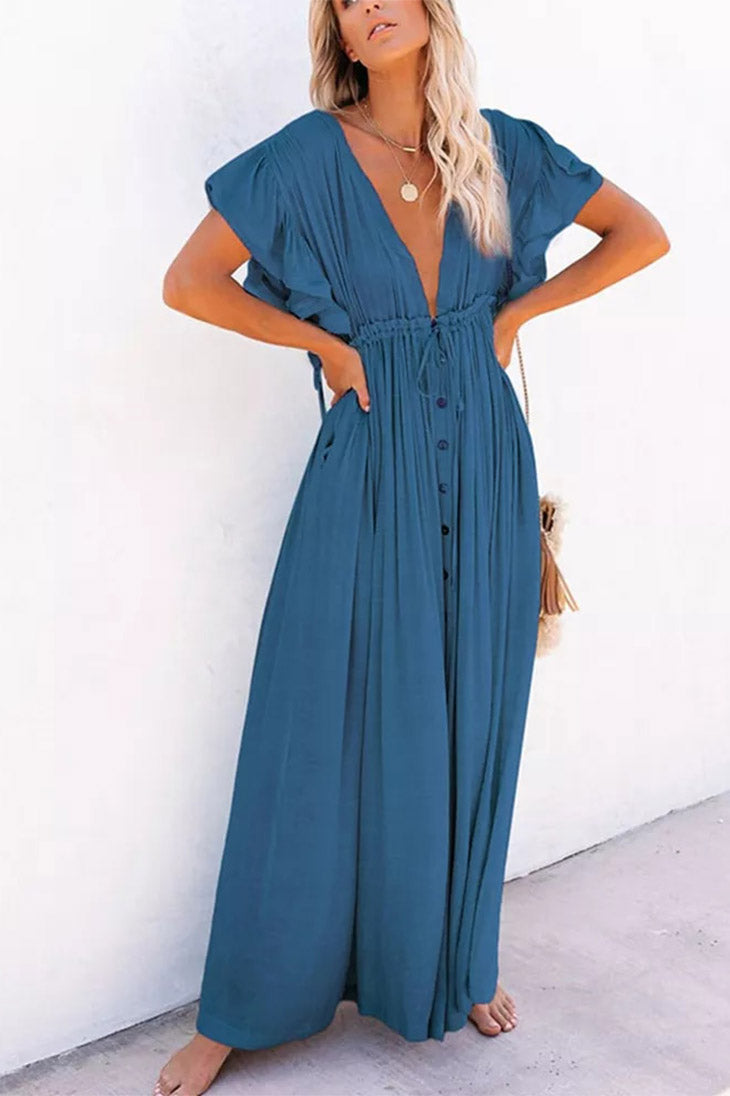 TALIA – Robe Longue Bohème Terracotta Fluide et Élégante