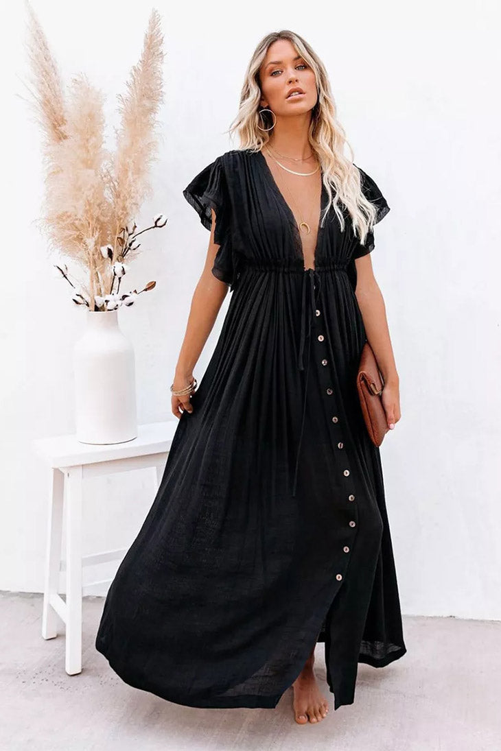 TALIA – Robe Longue Bohème Terracotta Fluide et Élégante