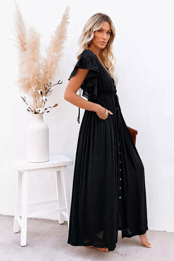 TALIA – Robe Longue Bohème Terracotta Fluide et Élégante