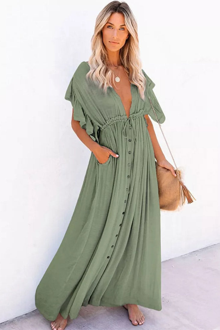TALIA – Robe Longue Bohème Terracotta Fluide et Élégante