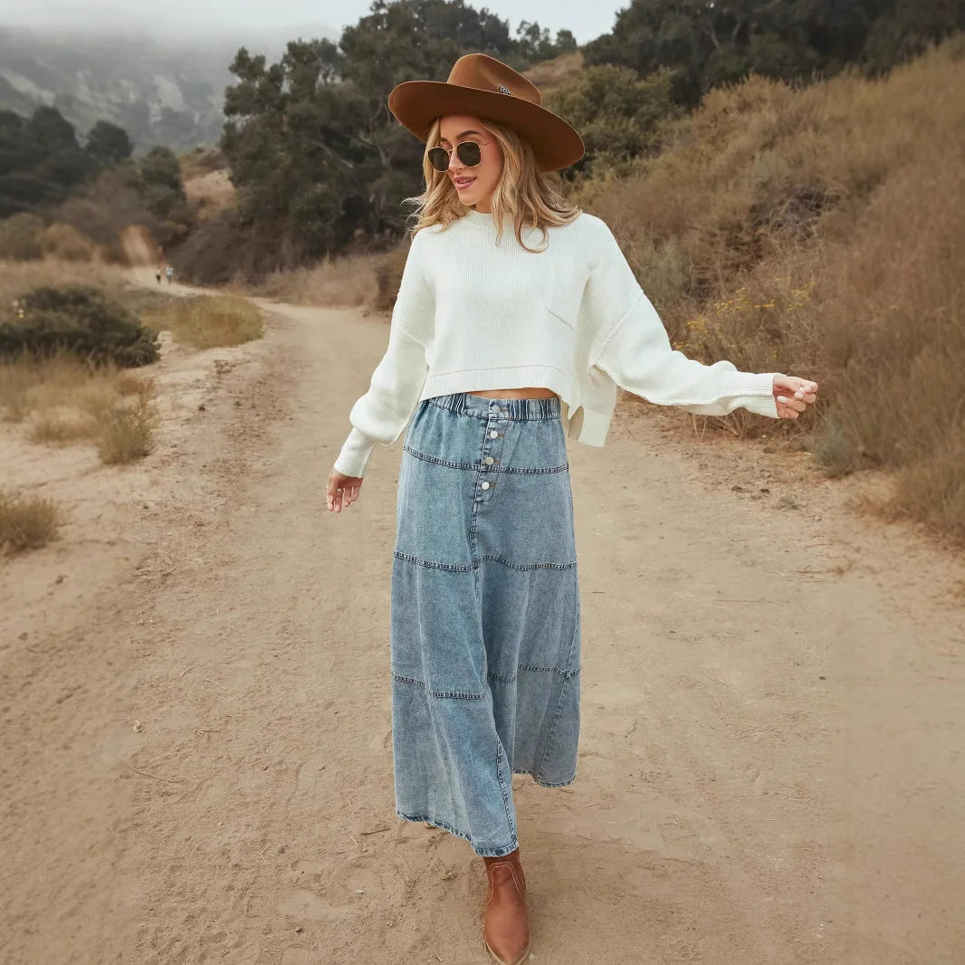 Jupe Maxi en Jean Boho