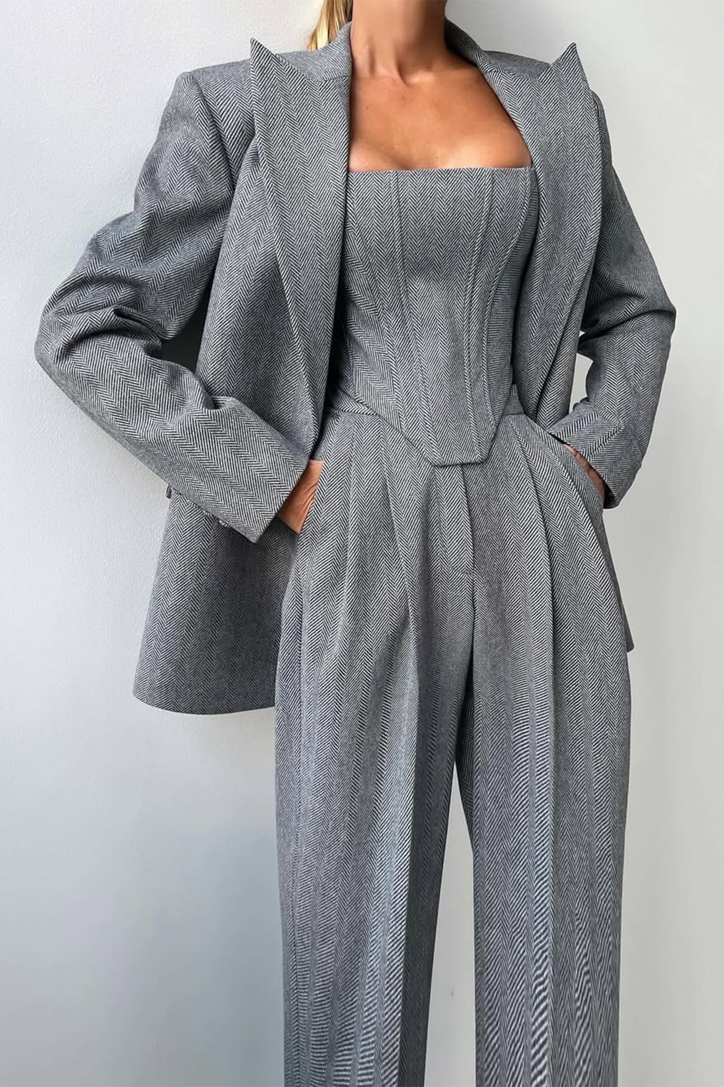 Dolce™ - Ensemble en trois pièces avec blazer à double rangée