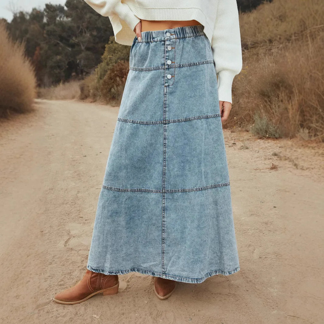 Jupe Maxi en Jean Boho