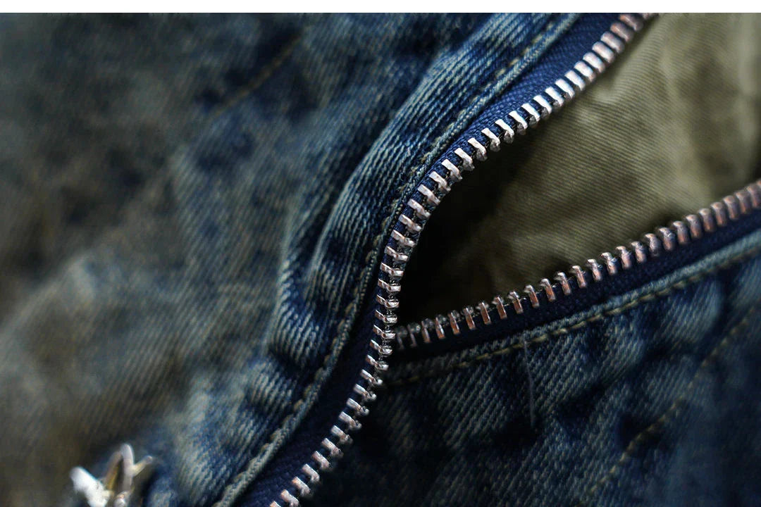 Pantaloni Baggy in Denim con Vita Regolabile