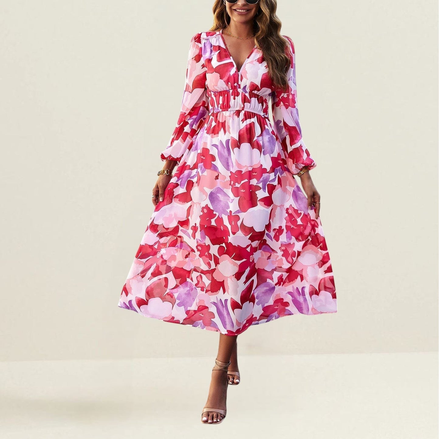 Yasmine | Robe longue décontractée avec silhouette fluide pour femmes