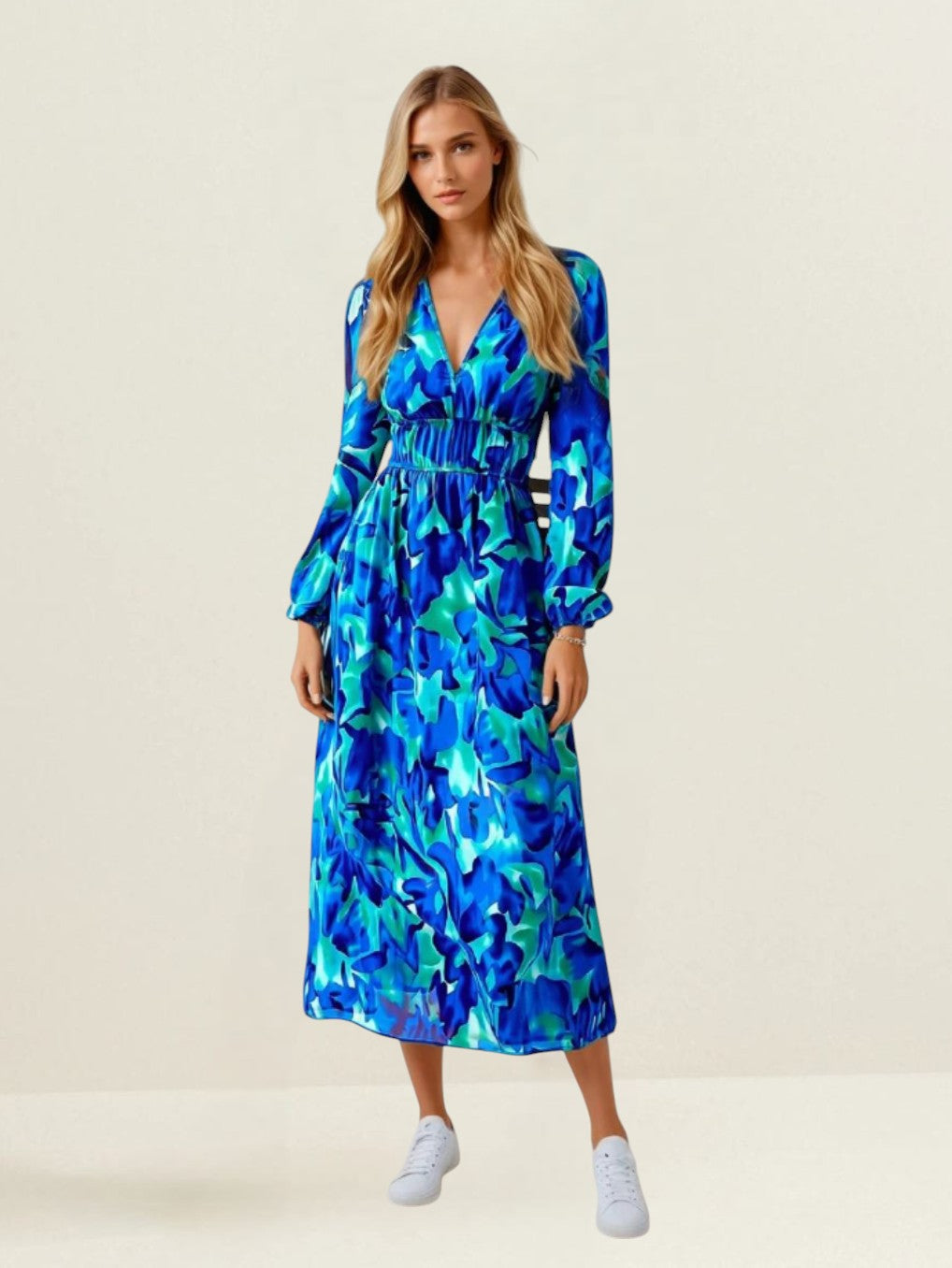 Yasmine | Robe longue décontractée avec silhouette fluide pour femmes