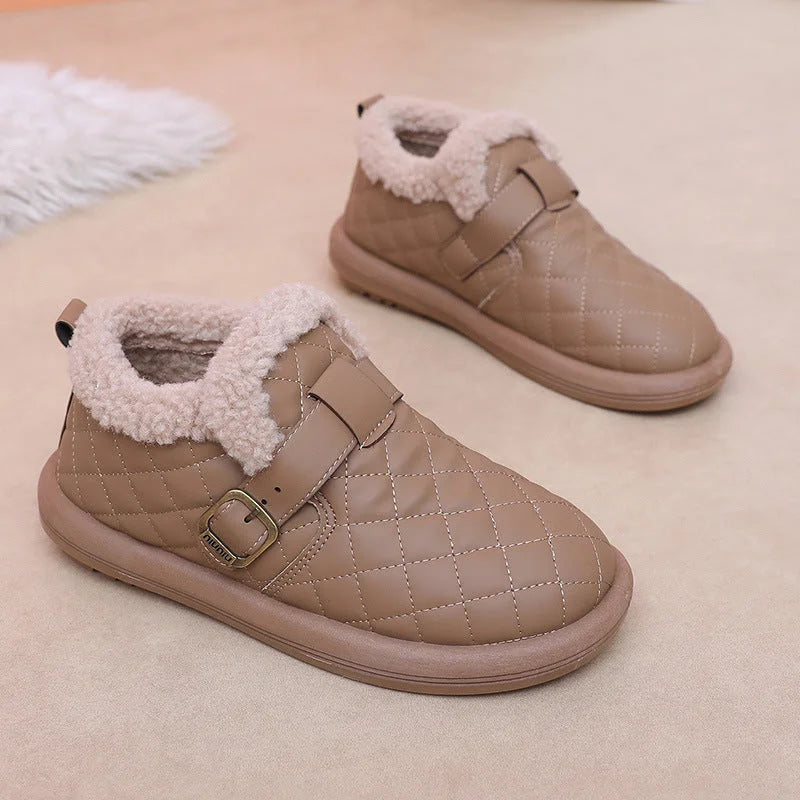🔥 Promotion -60% Pantoufles d'hiver en cuir pour femme