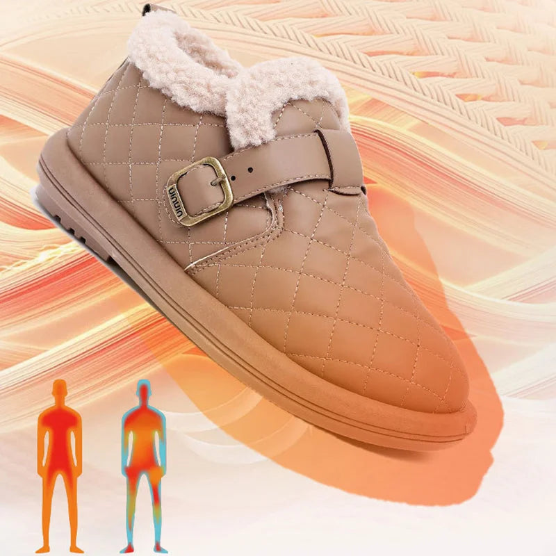 🔥 Promotion -60% Pantoufles d'hiver en cuir pour femme
