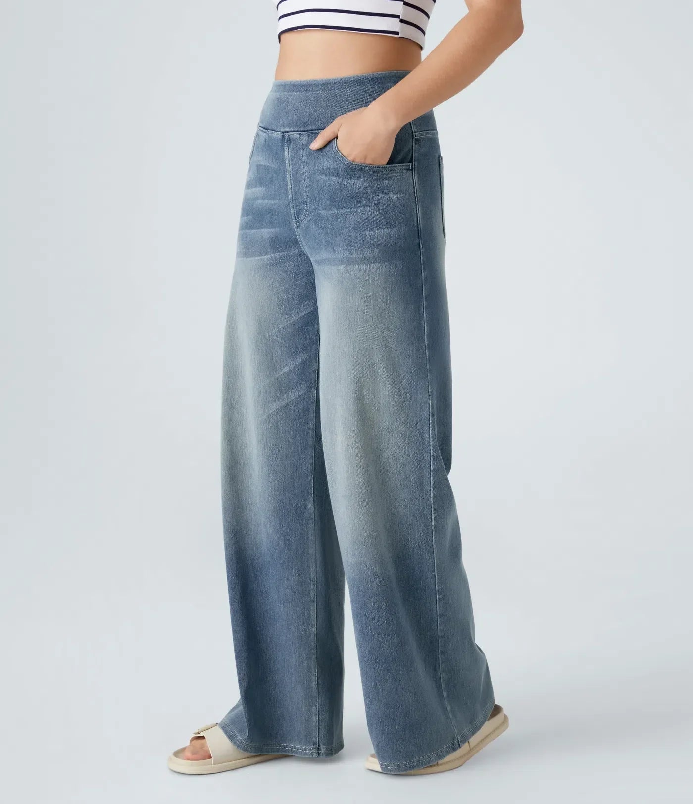 Eva | Pantalon extensible à taille haute