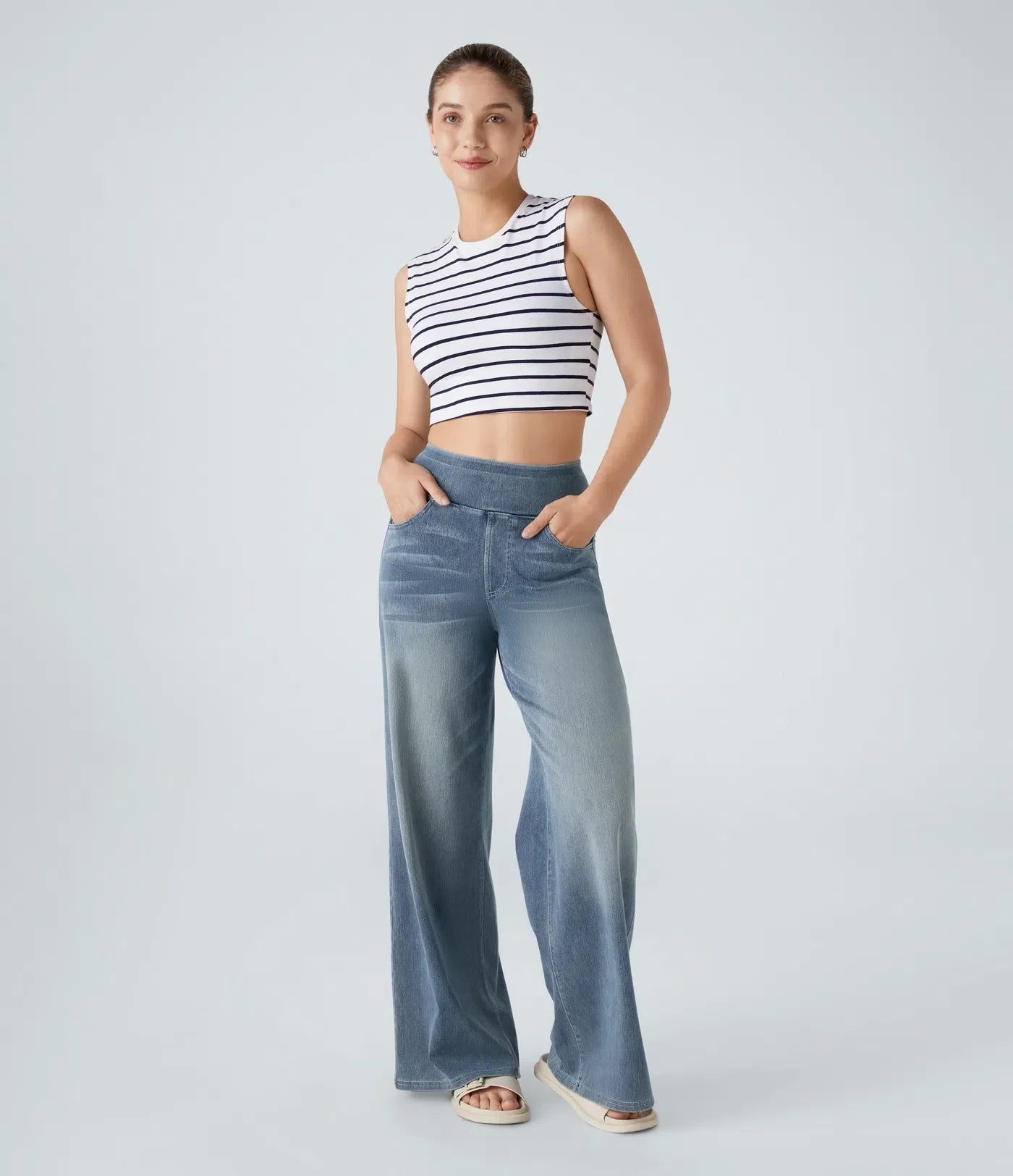 Eva | Pantalon extensible à taille haute