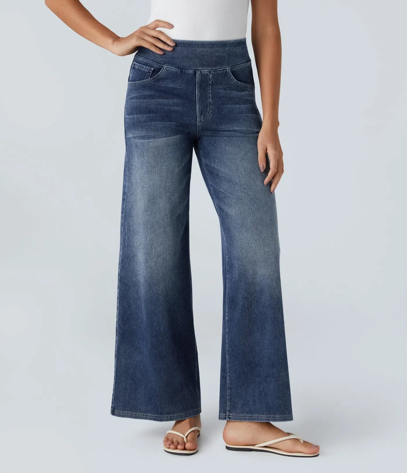 Eva | Pantalon extensible à taille haute