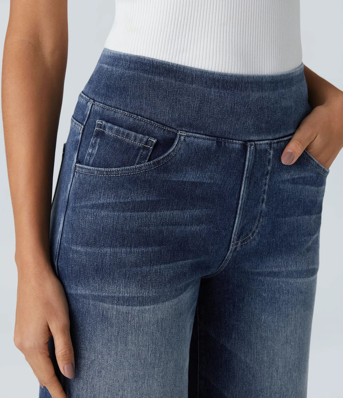 Eva | Pantalon extensible à taille haute