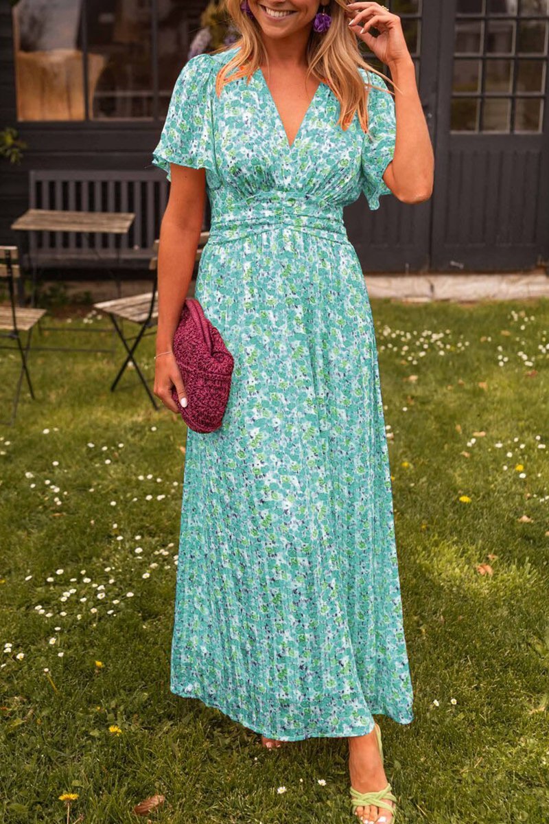 Pauline - Robe longue avec design floral