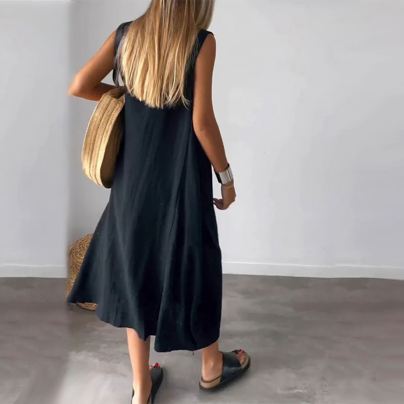 Noemi | Robe informelle sans manches avec poches
