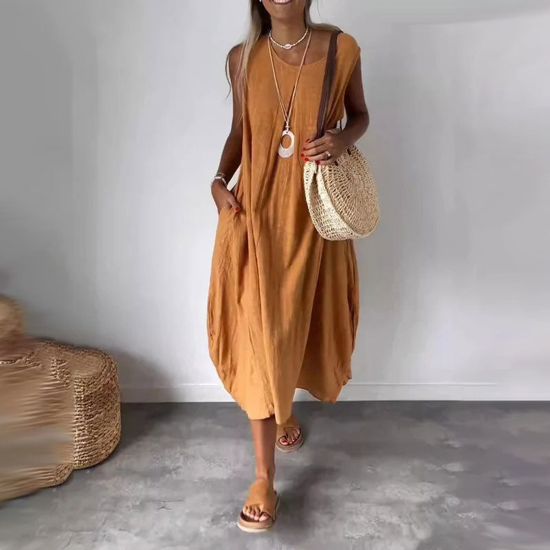 Noemi | Robe informelle sans manches avec poches