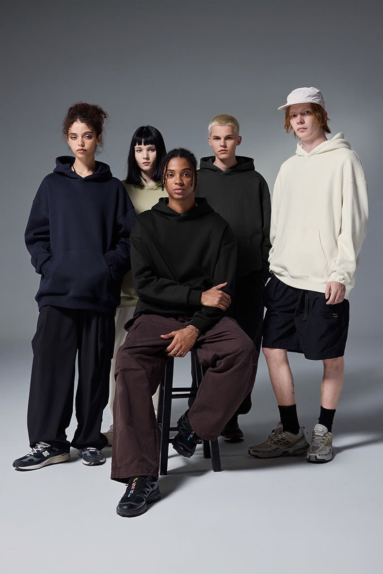 Sweat à capuche en polaire classique et minimaliste de qualité supérieure, vêtements thermiques unisexes en velours chaud pour toutes les saisons