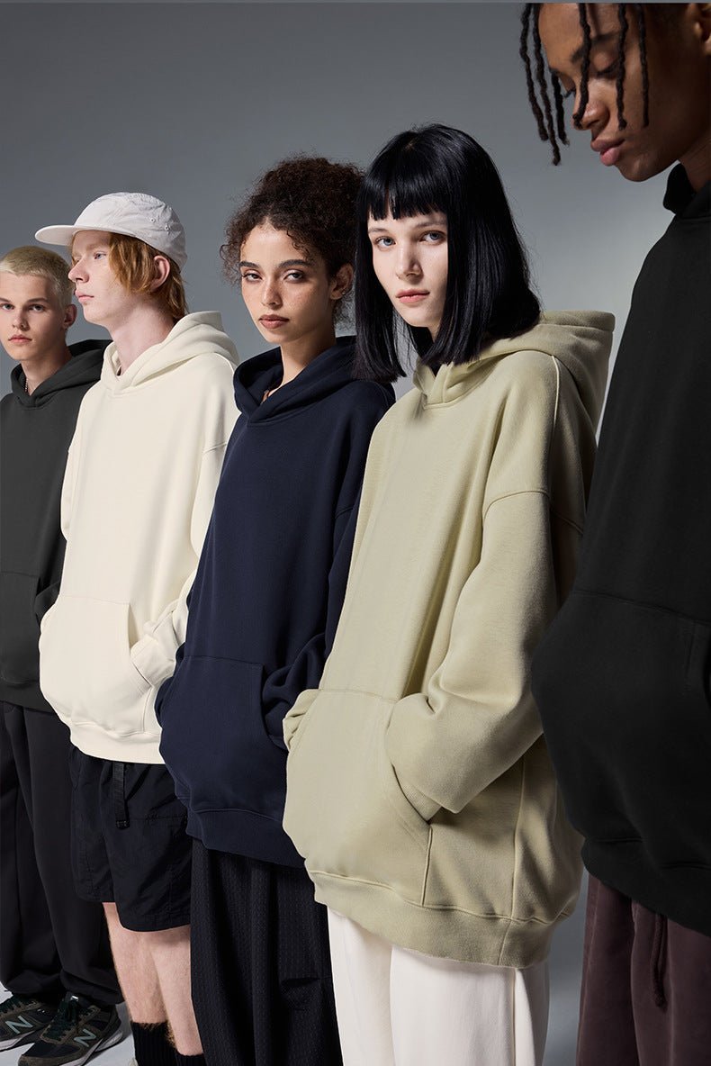 Sweat à capuche en polaire classique et minimaliste de qualité supérieure, vêtements thermiques unisexes en velours chaud pour toutes les saisons