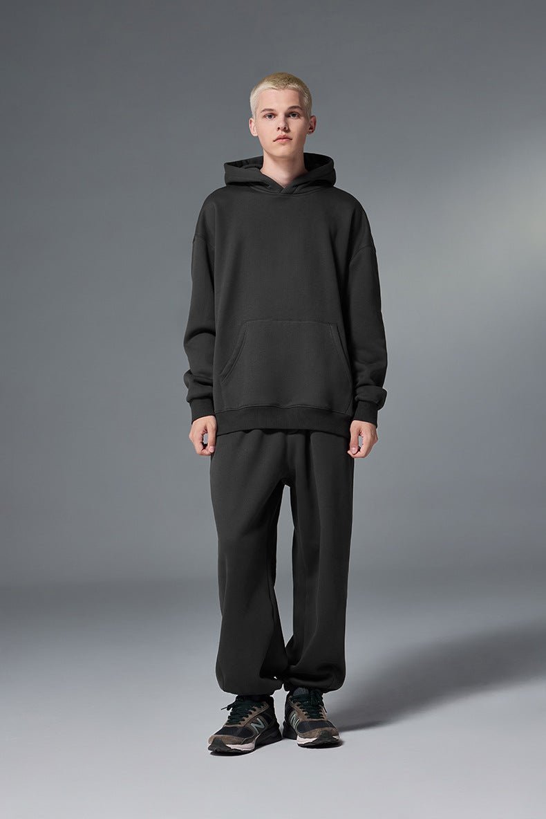 Sweat à capuche en polaire classique et minimaliste de qualité supérieure, vêtements thermiques unisexes en velours chaud pour toutes les saisons
