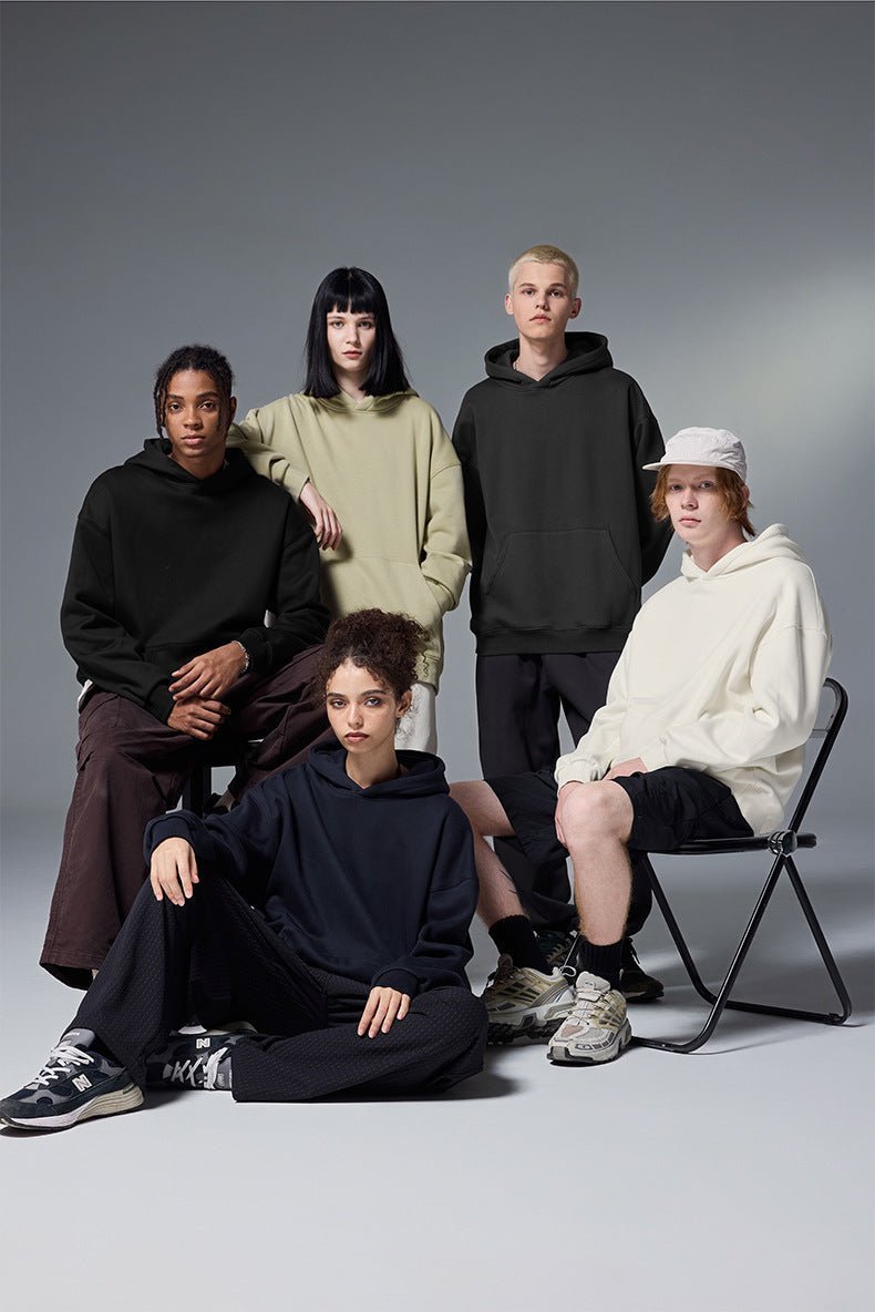 Sweat à capuche en polaire classique et minimaliste de qualité supérieure, vêtements thermiques unisexes en velours chaud pour toutes les saisons