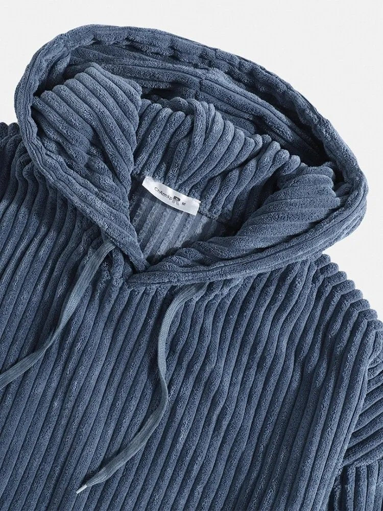 Sweat à capuche en velours côtelé vintage