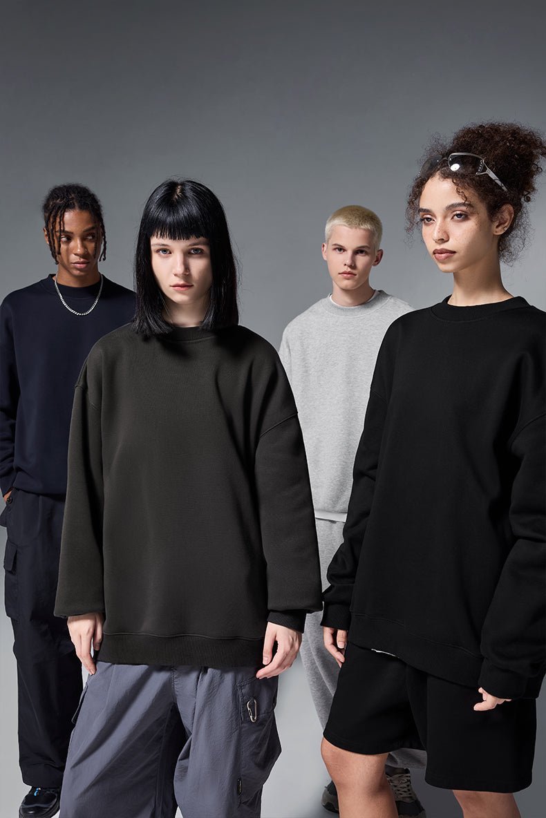 Sweatshirts classiques unisexes à col roulé pour un confort quotidien et un style minimaliste en molleton