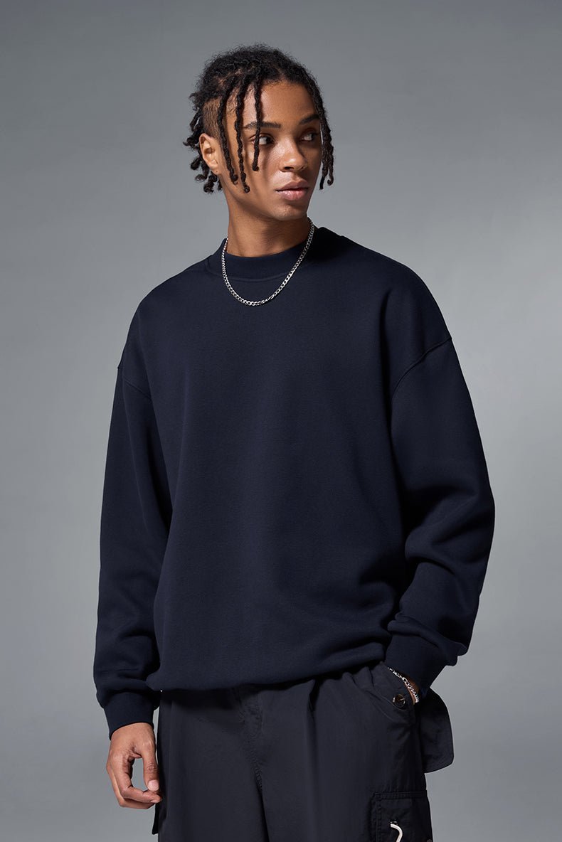 Sweatshirts classiques unisexes à col roulé pour un confort quotidien et un style minimaliste en molleton