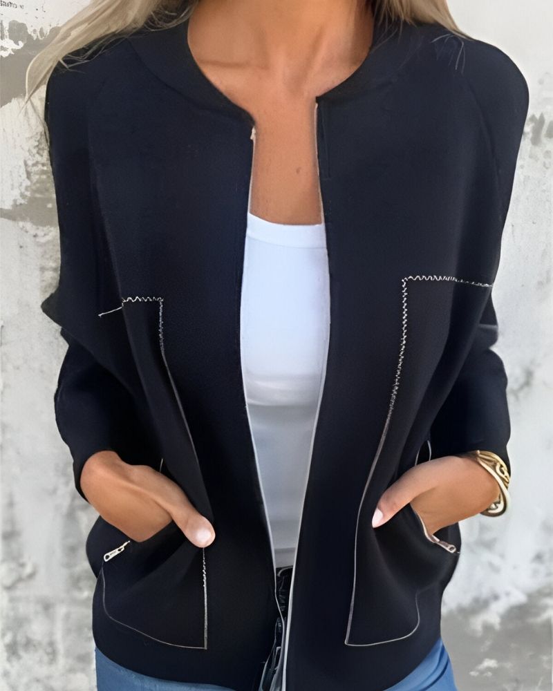 SYLVE - BLOUSON BOMBER À FERMETURE ÉCLAIR