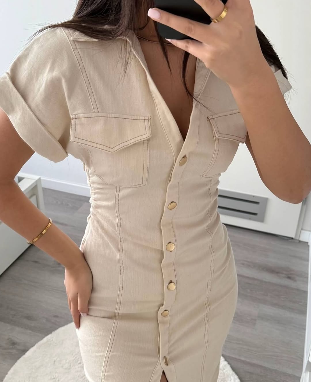 Clara | Robe midi élégante en denim