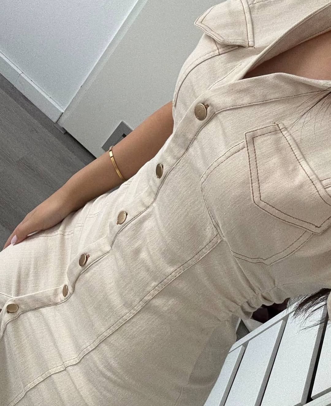 Clara | Robe midi élégante en denim