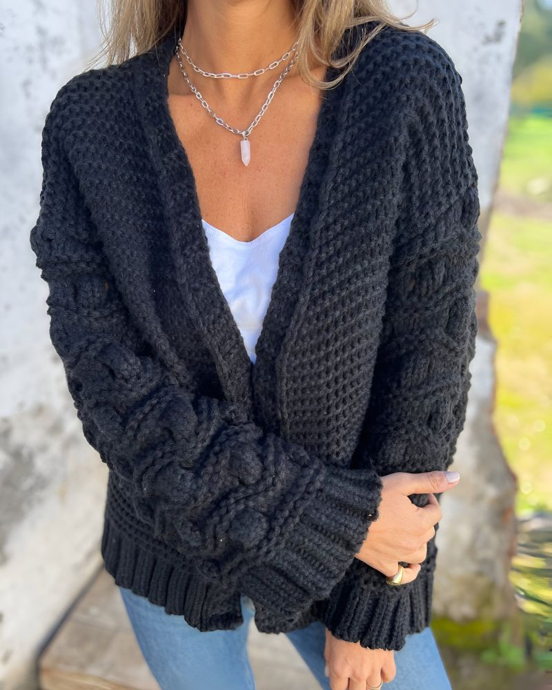 AIMÉE - CARDIGAN ÉLÉGANT À MANCHES LONGUES