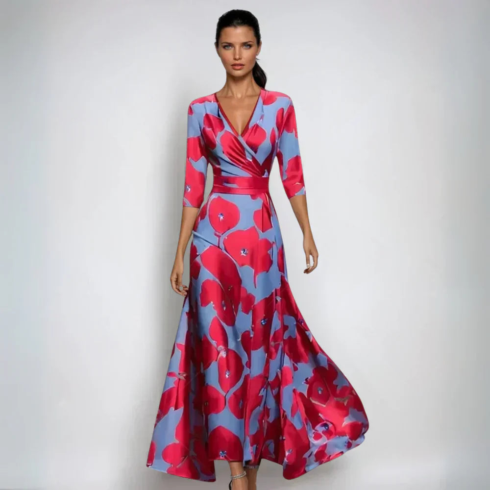 Emily | Robe à Noeud Fleuri Élégante