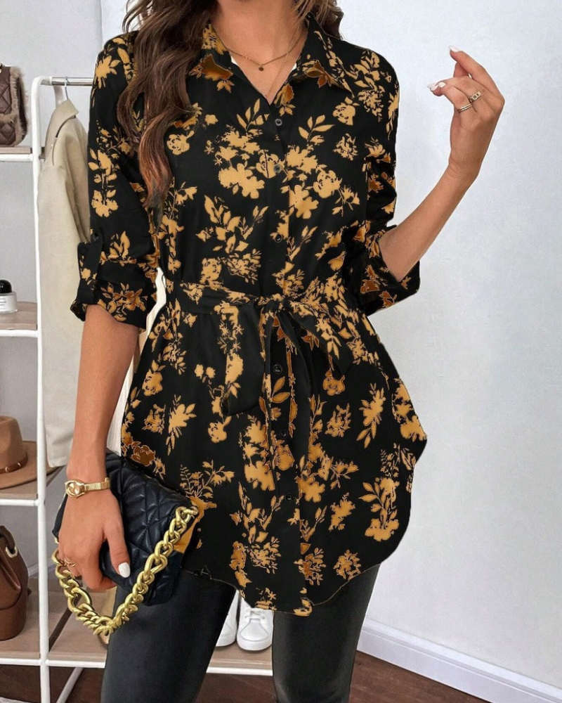 Adri | Chemisier Fleur Chic Pour Femme | Longue