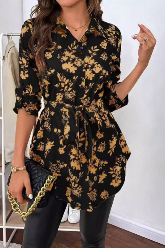 Adri | Chemisier Fleur Chic Pour Femme | Longue