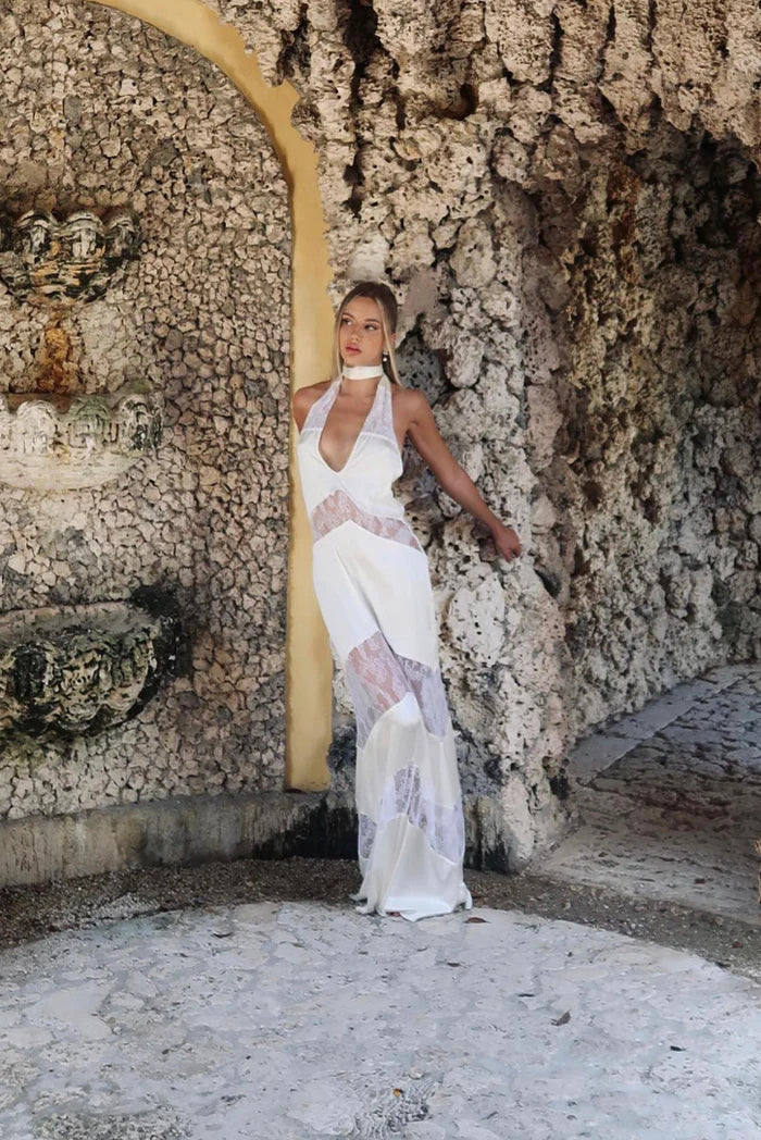 Mira | Robe longue en dentelle