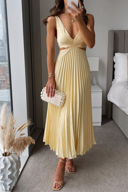 Aby - Robe longue plissée