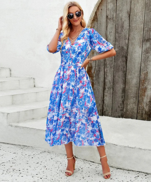 Alette | Robe d'été à Fleurs Pour Femme | Midi