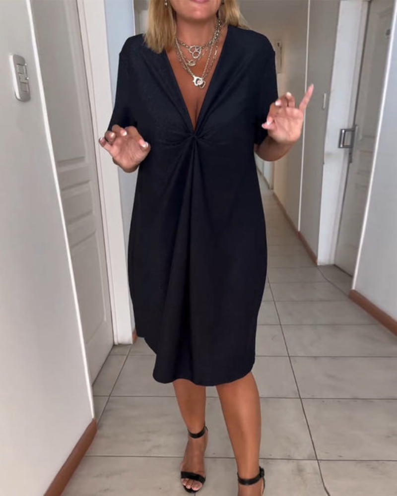 YAMALI - ROBE NOIRE SOUPLE ET ÉLASTIQUE