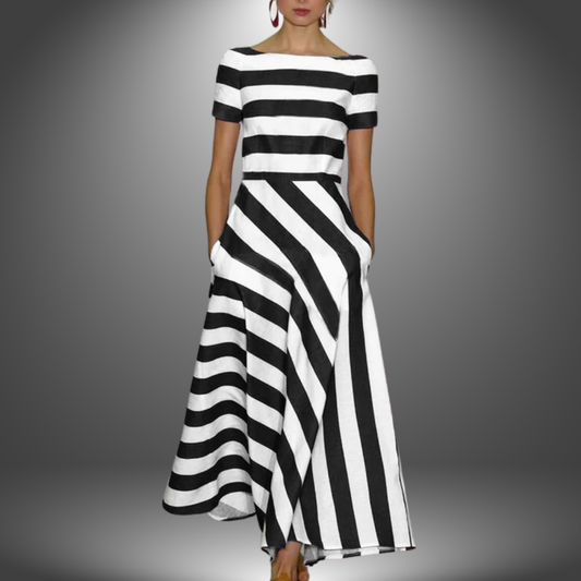 Natalia | Robe longue à rayures faite main