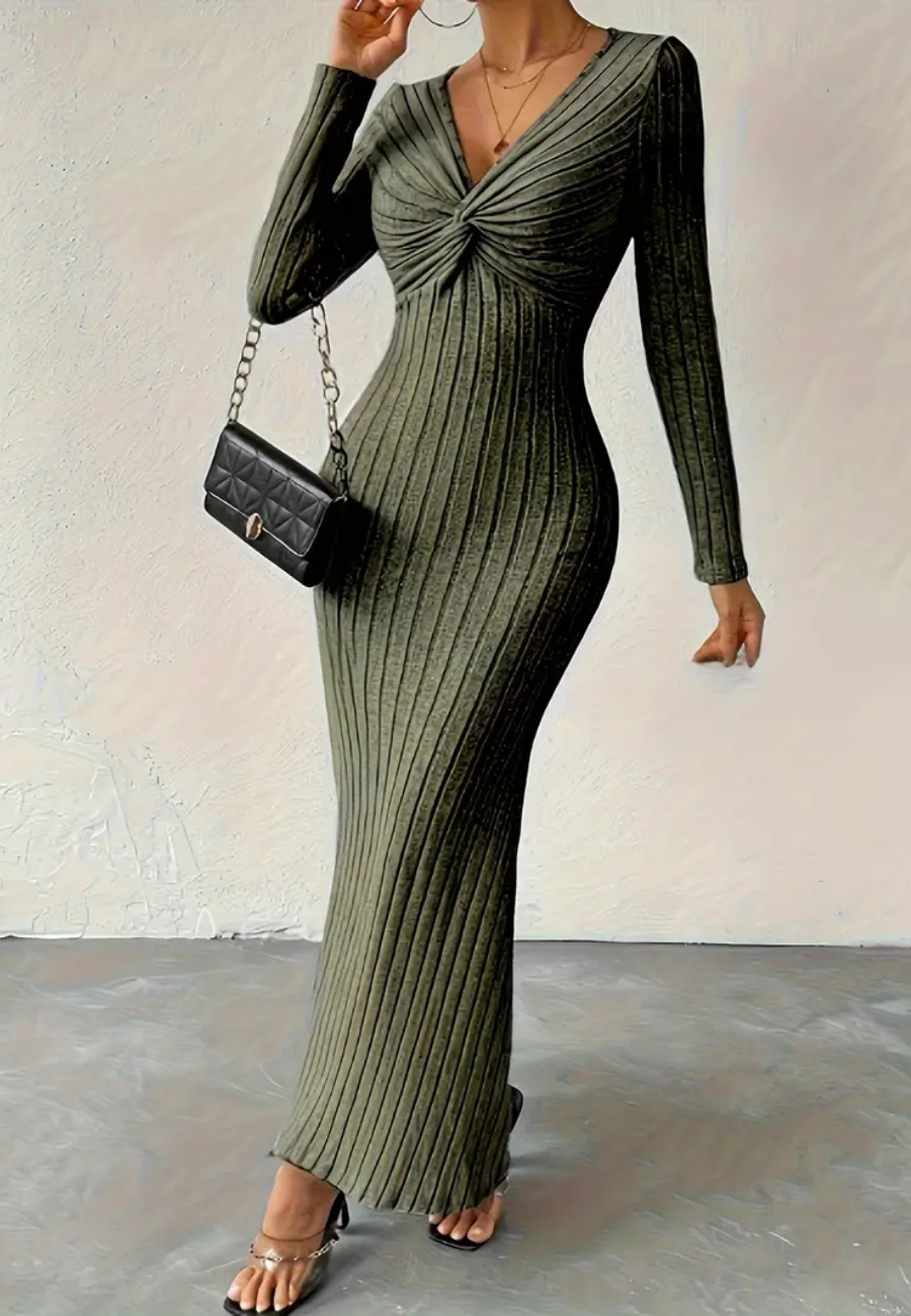 Zenny | Robe Longue en Maille Pour Femmes | Longue
